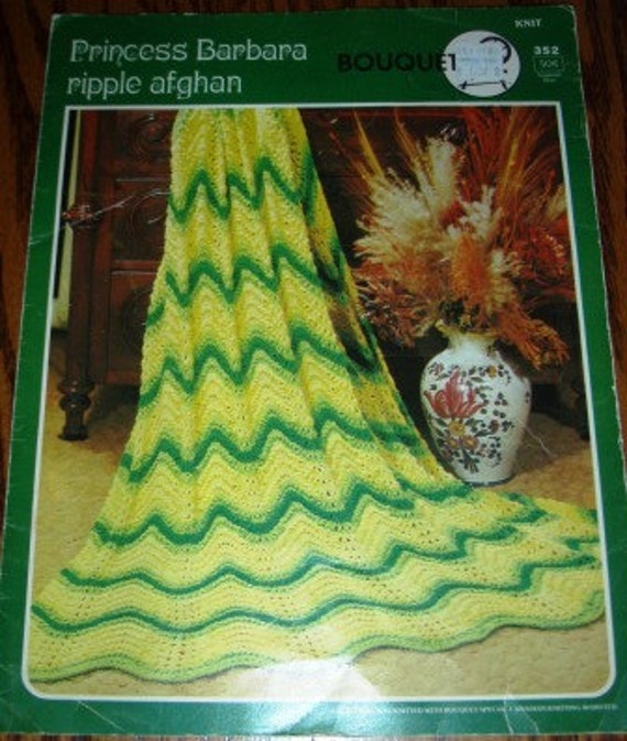 vintage knit patterns ... Bouquet RIPPLE AFGHANS leaflet