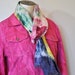 Linen Scarf - Red Navy Blue Green Yellow Multicolor Hand Dyed Tie Dye Hand Made Linen Scarf