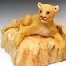 Clay Mountain Lion Sculpture one of a kind ceramic art