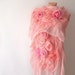 Nuno felted scarf ruffle - coral Rose flower Apricot Pink