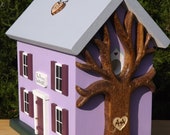 Wedding Card Box Birdhouse with Heart Carved Tree