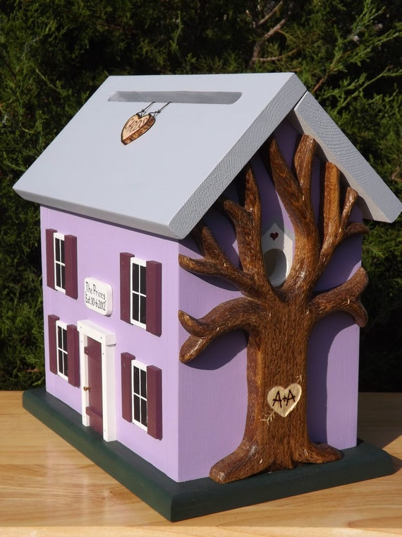 wedding card box birdhouse with heart by mulberrylanefolkart wedding card box birdhouse with heart by mulberrylanefolkart