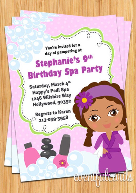 Birthday Spa Party Invitation Il_570xn