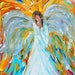 Original oil ANGEL PALETTE KNiFE painting modern impressionism impasto fine art by Karen Tarlton