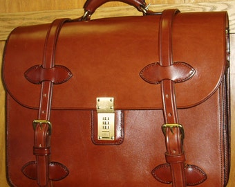 Handmade Bridle Leather Briefcase/Computer Case