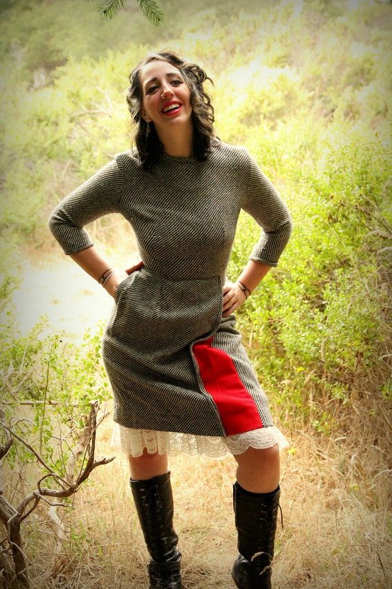 Vintage 50s Sue Brett Wiggle Sweater Dress in Warm by DaintyRascal