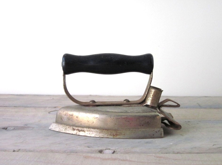 Antique Clothes Iron with Black Handle Perfectly Rusted