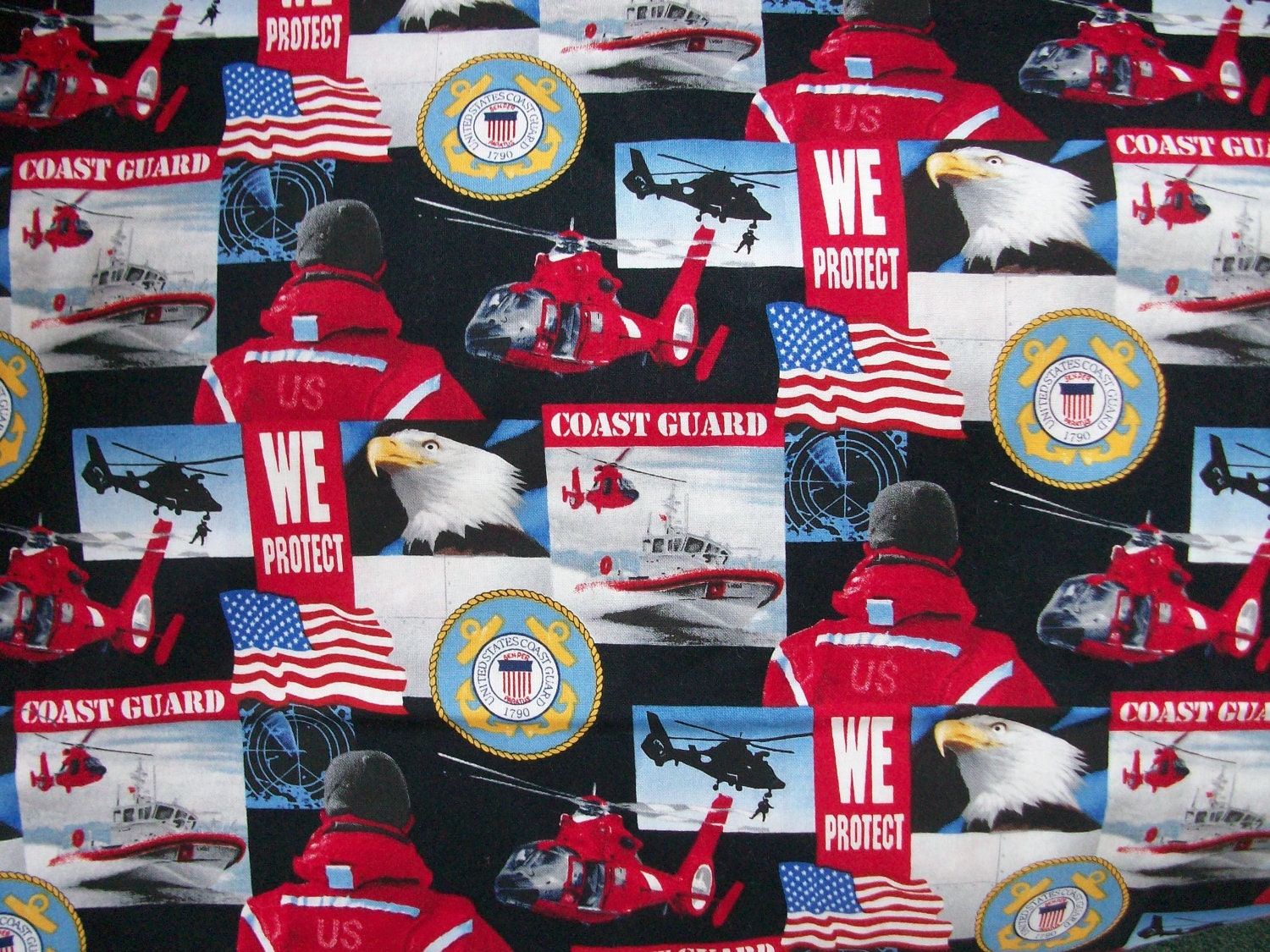 U.S. Coast Guard Fabric Print Cotton Fabric 1/2 Yard