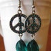 Teal Peace Earrings