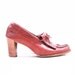 s a l e Vintage 70s Oxblood Leather Fringe Loafer Heels Size 8
