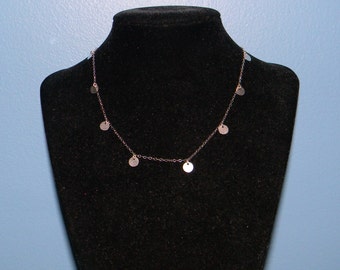 Sterling Silver Disc Necklace, Wanderlust Inspired Worn by Jennifer Aniston, 14, 15, 16, 17, 18 inch, Linda Gergenblatt, Jewelry Chain