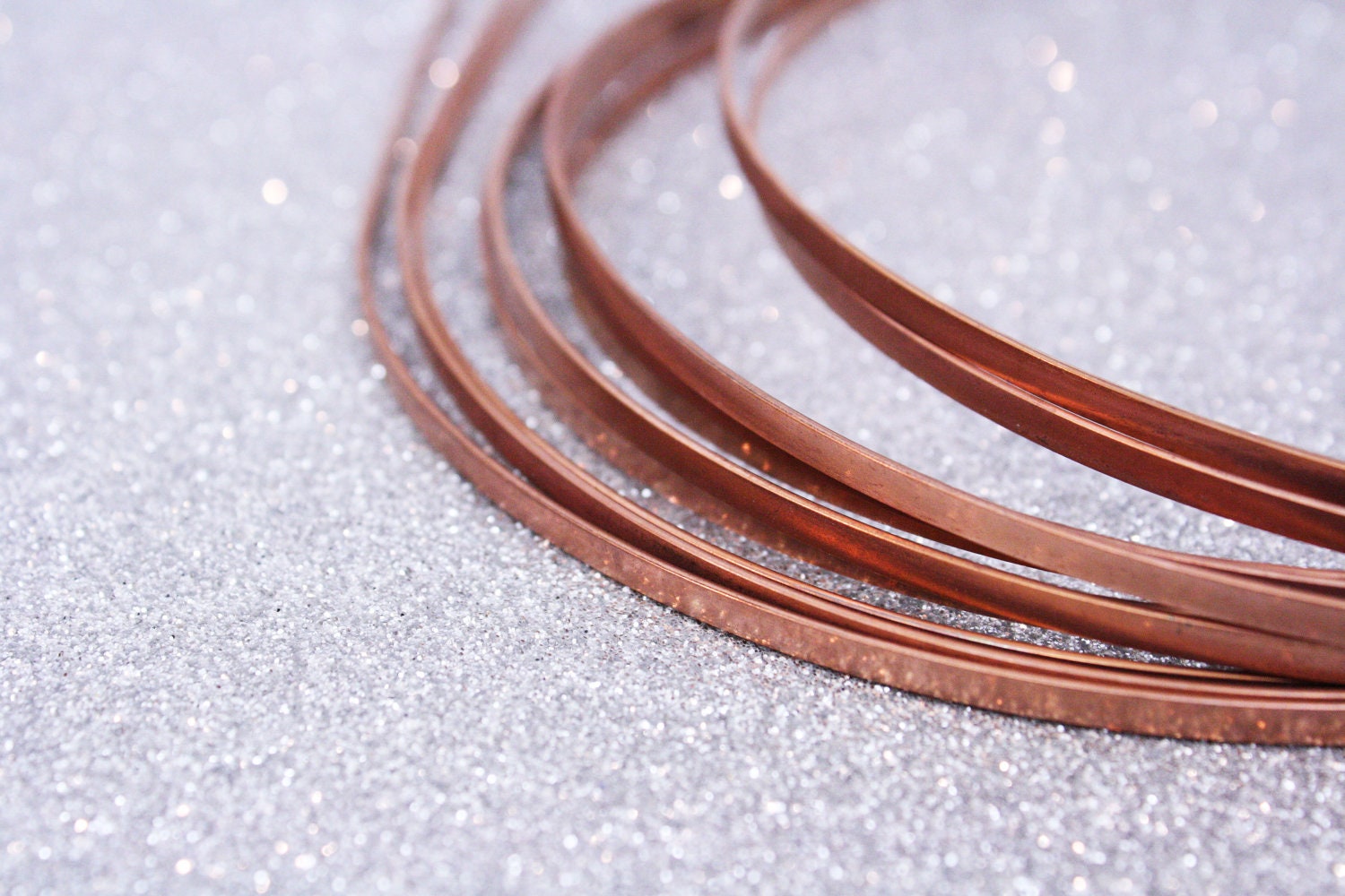 2 Raw Copper Plated Headbands Thin Metal 3mm HB065