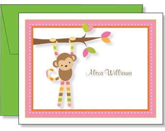 Items similar to Printable Sock Monkey Thank You Note Card on Etsy