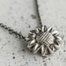 Sunflower Fine Silver Pendant, Ready to Ship