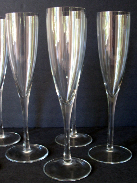 Vintage Crystal Champagne Flutes from Shreve & Co. by NaughtNew