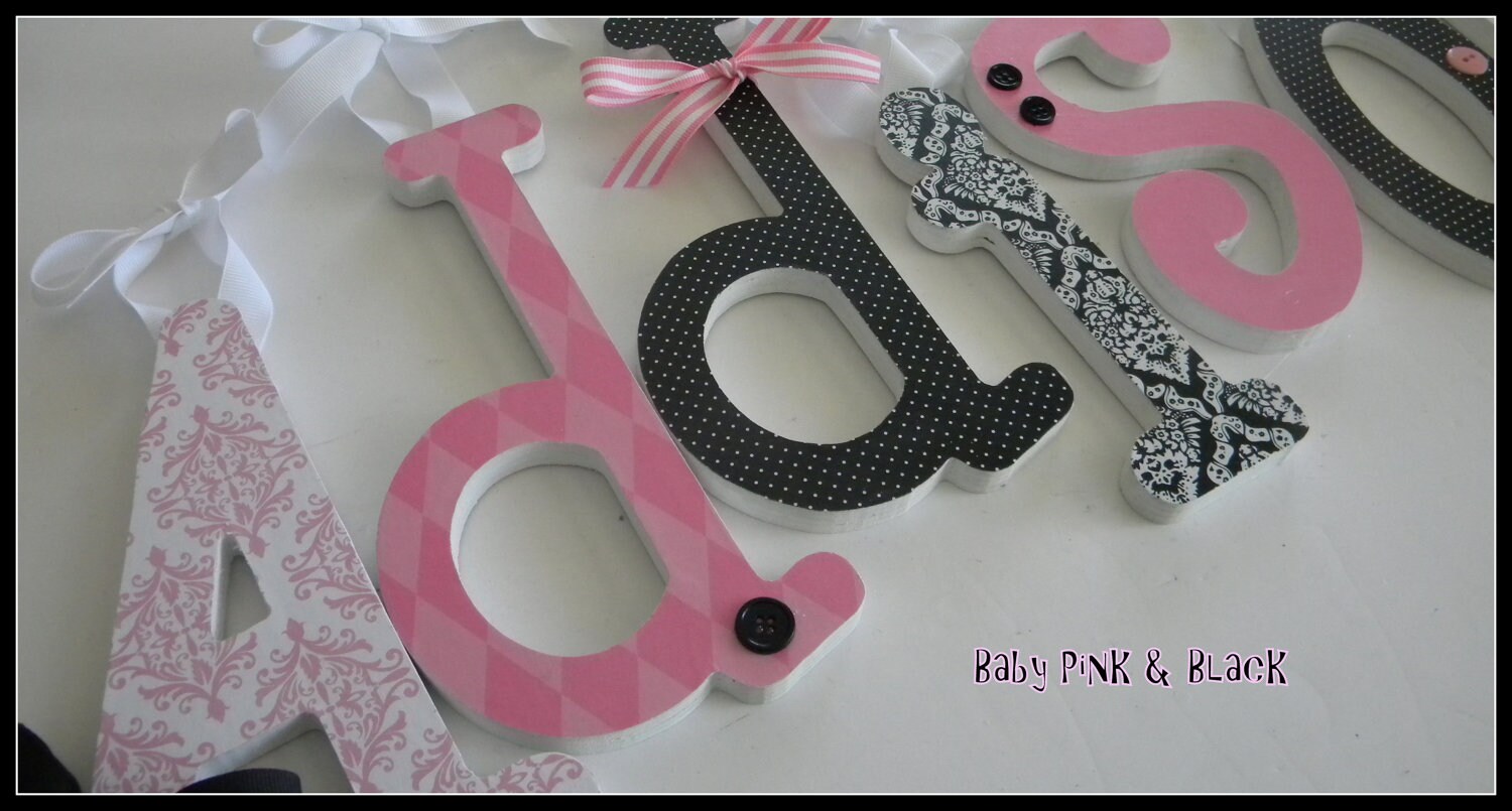 Baby Name Letters Girls Room Baby Girl Nursery PINK and