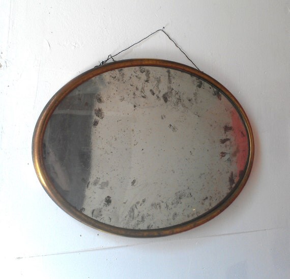 Large Antique Oval Frame with Convex Glass 20 by 14 inches