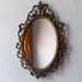 Fairy Princess Mirror - Ornate Vintage Frame in Tarnished Brass - 10 by 7 inches