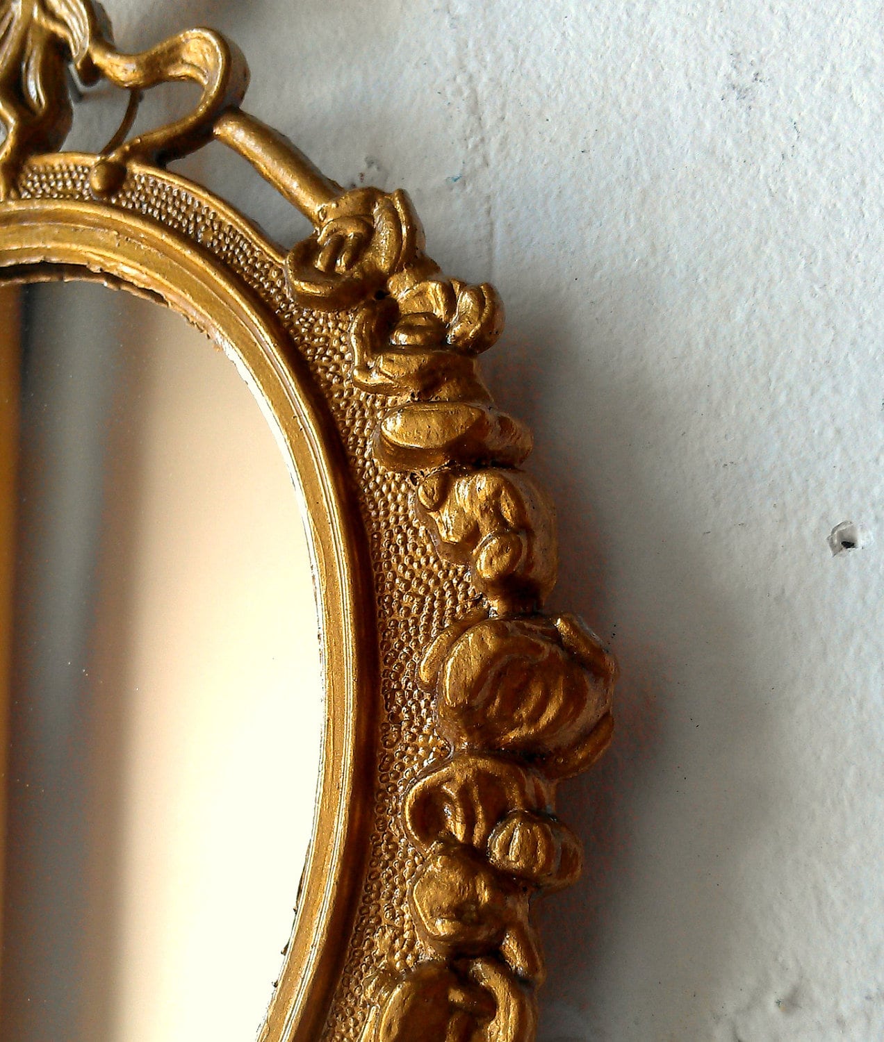 Gold framed Mirror Set of Three in Small Ornate Vintage Frames