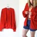 vintage 1980s Sweater Cardigan // Grandpa // Cherry Red // Button // Turtle -- M/L/XL