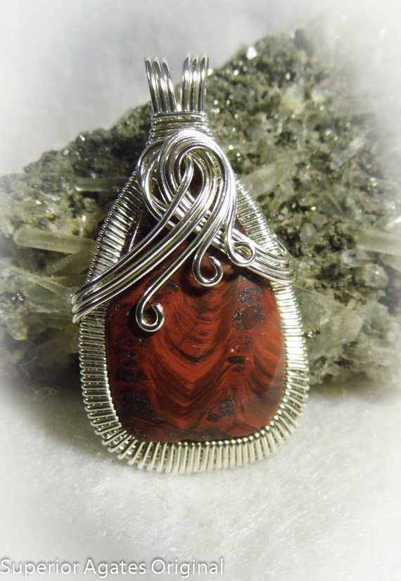 Minnesota Mary Ellen Jasper Wire Wrapped Stone by superioragates