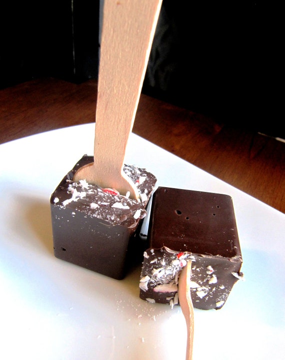 Candy Cane Hot Chocolate on a Stick