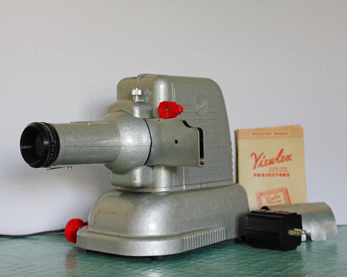 1950s Viewlex Slide Projector with Carrying Case Working