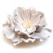 White leather flower brooch