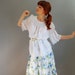 RESERVED for Malinda-- 1970s White Embroidered Peasant Blouse. Boho. Gypsy. Summer Fashion. Fall Fashion. Back To School. Size Large