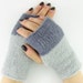 Knit gauntlets knit fingerless gloves wrists warmers fingerless mittens lavender indigo denim mohair stretch curationnation