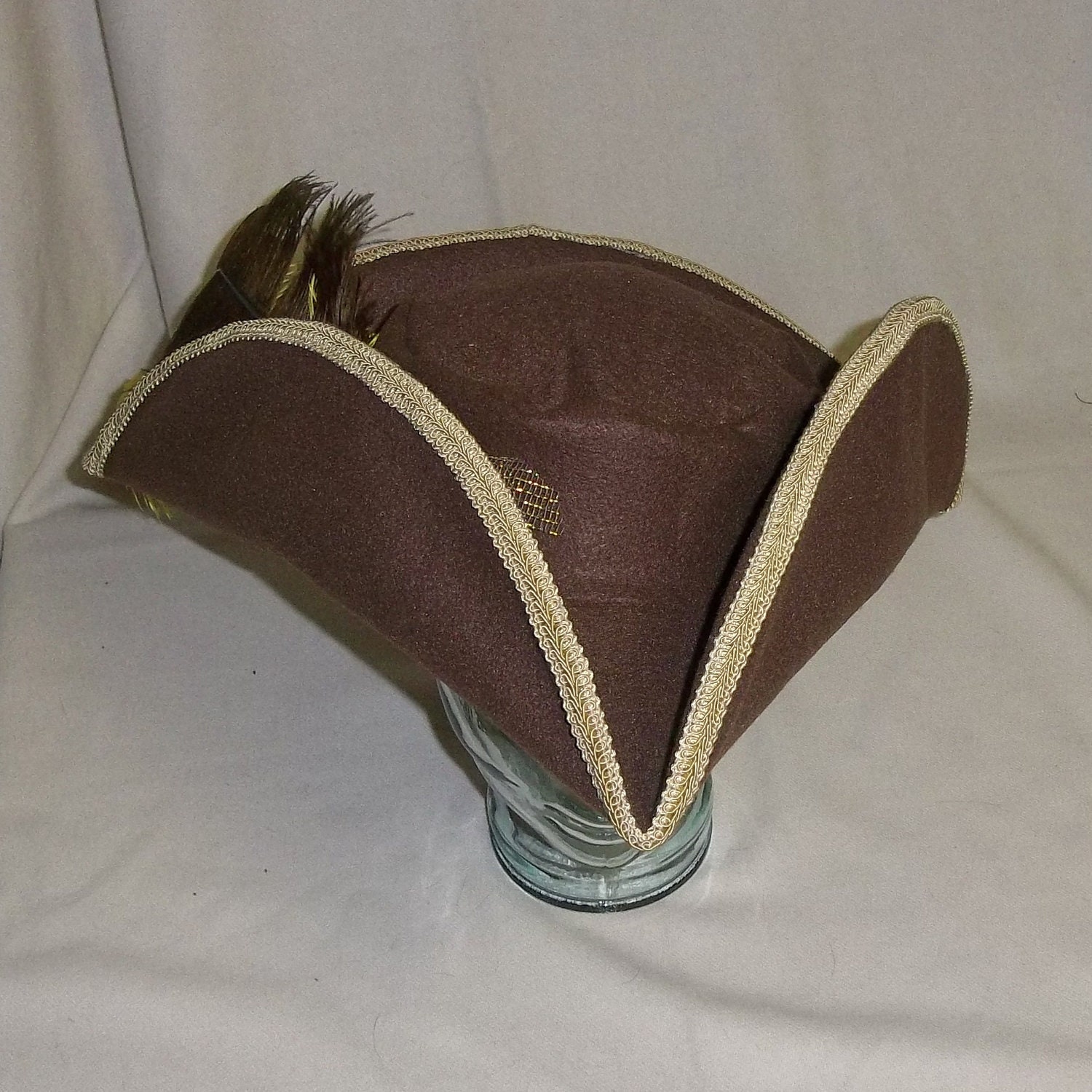 Brown Felt Pirate Hat Classic Tricorn With By Royalhouseofwhimsy 6290