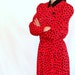 SALE Indie 80s does 50s Rockabilly Red Vintage Dress