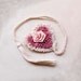 Romantic Rose & Crochet Heart Bookmark, Tasseled Bookmarker, Pink, Ecru