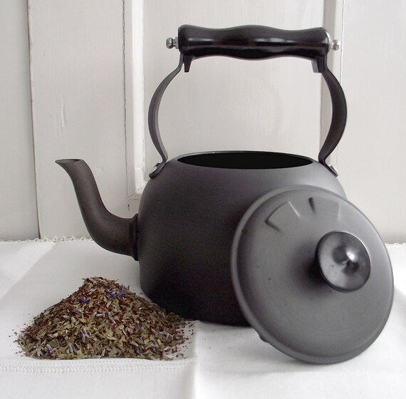 Vintage Irish Tea Kettle in Charcoal Gray Finish