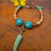 tribal TUSK BRACELET Hunger Games bracelet TURQUOISE Orange Hippie bracelet Stackable bracelet Gypsy beaded bracelet Nomad jewelry