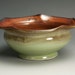 Reserved for Bill - Sale-Handmade porcelain brick red and soft green ice cream, cereal, soup bowl - 634