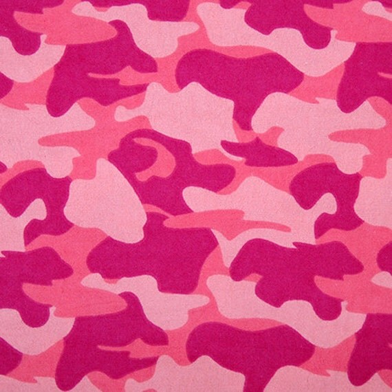 Pink Camouflage 100 Cotton Flannel Fabric