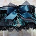Just Married 2013 Black and Teal Leopard Print Wedding Garter Set