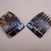 Vintage hair combs signed France Luxe faux tortoise hair accessories