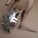Vintage hair comb Indonesian Sumatra silver tone hair accessory (CAT)