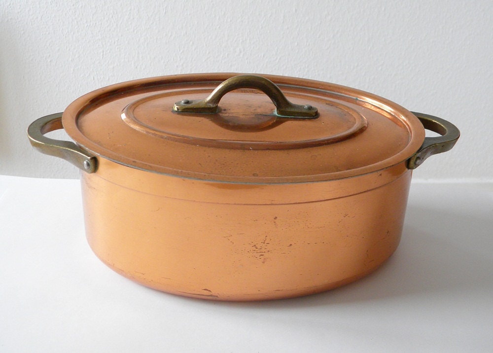 vintage french copper pot cooking pot