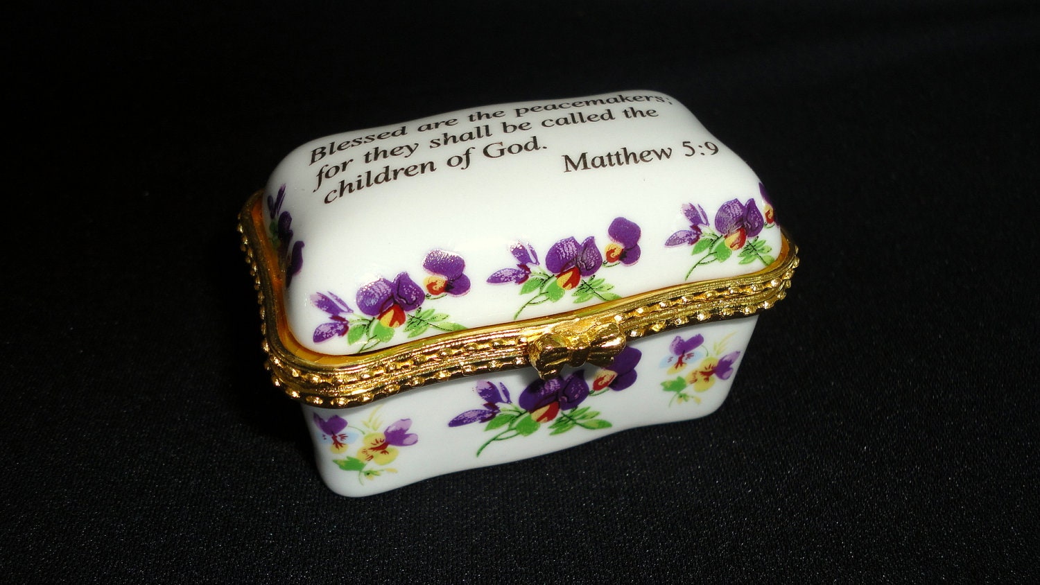 Imperial Porcelain Trinket Box with Gold Trim from St.