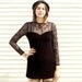 Black velvet and sheer floral minidress 1990s