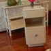 Vintage Art Deco Side Table - Creamy White - Shabby Chic Cottage at Retro Daisy Girl