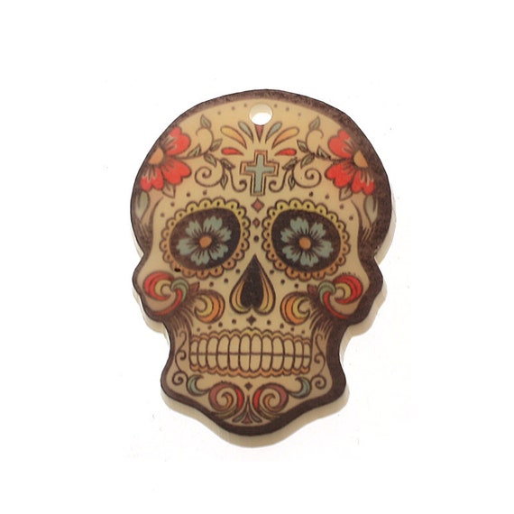 B158 Sugar Skull //3 Printed Laser Cut Acrylic by zapcreatives