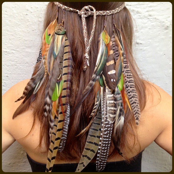 Tribal Headband Feather Headband Wedding By Forestdwellerstudio