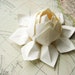 Lotus Flower - Handmade Origami Paper Flower - All Ivory - Winter Wedding, Gift, Table Decoration, Confirmation, Baptism, Holiday Decor
