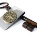 Men's Steampunk Money Clip Stainless Steel with Brass Compass Rose Star Detail