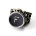 Steampunk Ring - Typewriter Key Ring - Letter F Ring Name Ring - Custom Initial Ring - Brass Adjustable Ring