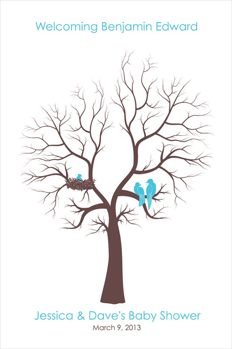 Personalized Custom Baby Shower Tree Family tree by fancyprints